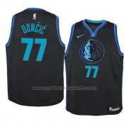 Maillot Enfant Dallas Mavericks Luka Doncic #77 Ville 2018-19 Bleu