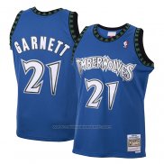 Maillot Enfant Minnesota Timberwolves Kevin Garnett #21 Hardwood Classics Throwback 2003-04 Bleu