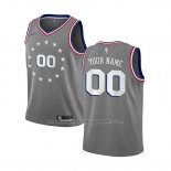 Maillot Enfant Philadelphia 76ers Personnalise Ville 2019-20 Gris