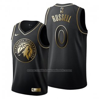 Maillot Golden Edition Minnesota Timberwolves D'angelo Russell #0 2019-20 Noir