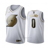 Maillot Golden Edition Portland Trail Blazers Damian Lillard #3 Blanc