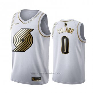 Maillot Golden Edition Portland Trail Blazers Damian Lillard #3 Blanc