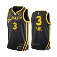 Maillot Golden State Warriors Chris Paul #3 Ville 2023-24 Noir