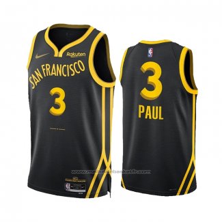 Maillot Golden State Warriors Chris Paul #3 Ville 2023-24 Noir