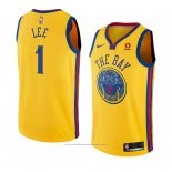 Maillot Golden State Warriors Damion Lee #1 Ville 2018 Jaune