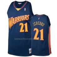 Maillot Golden State Warriors Jonas Jerebko #21 2009-10 Hardwood Classics Bleu