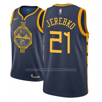 Maillot Golden State Warriors Jonas Jerebko #21 Ville 2018-19 Bleu