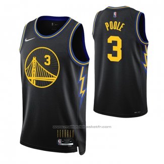 Maillot Golden State Warriors Jordan Poole #3 Ville 2021-22 Noir