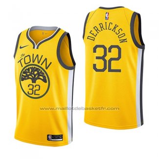 Maillot Golden State Warriors Marcus Derrickson #32 Earned 2018-19 Jaune