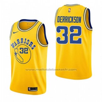 Maillot Golden State Warriors Marcus Derrickson #32 Hardwood Classic 2018-19 Jaune