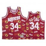 Maillot Houston Rockets Hakeem Olajuwon #34 Hardwood Classics Tear Up Pack Rouge