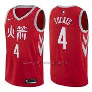 Maillot Houston Rockets P.j. Tucker #4 Icon 2017-18 Rouge