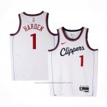 Maillot Los Angeles Clippers James Harden #1 Association 2024-25 Blanc
