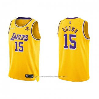 Maillot Los Angeles Lakers Jabari Brown #15 75th Anniversary 2021-22 Jaune