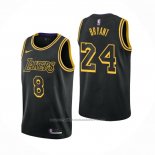 Maillot Los Angeles Lakers Kobe Bryant #8 24 Black Mamba Noir