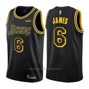 Maillot Los Angeles Lakers LeBron James #6 Ville 2021-22 Noir