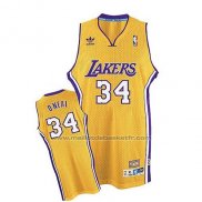 Maillot Los Angeles Lakers Shaquille O'Neal #34 Retro Jaune