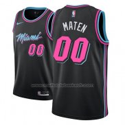 Maillot Miami Heat Yante Maten #00 Ville 2018-19 Noir