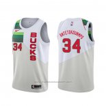 Maillot Milwaukee Bucks Giannis Antetokounmpo #34 Earned Blanc