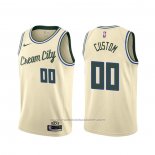 Maillot Milwaukee Bucks Personnalise Ville 2019-20 Creme