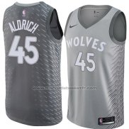 Maillot Minnesota Timberwolves Cole Aldrich #45 Ville 2018 Gris