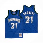 Maillot Minnesota Timberwolves Kevin Garnett #21 Hardwood Classics Throwback 2003-04 Bleu