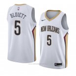 Maillot New Orleans Pelicans Trevon Bluiett #5 Association 2017-18 Blanc