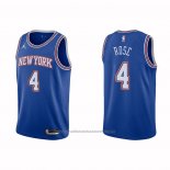 Maillot New York Knicks Derrick Rose #4 Statement 2020-21 Bleu