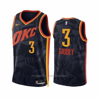 Maillot Oklahoma City Thunder Josh Giddey #3 Ville 2023-24 Noir