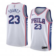 Maillot Philadelphia 76ers Landry Shamet #23 Association 2017-18 Blanc