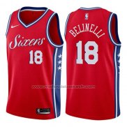 Maillot Philadelphia 76ers Marco Belinelli #18 Statement 2017-18 Rouge