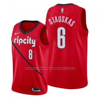 Maillot Portland Trail Blazers Nik Stauskas #6 Earned 2019 Rouge