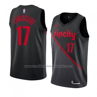 Maillot Portland Trail Blazers Skal Labissiere #17 Ville 2019 Noir