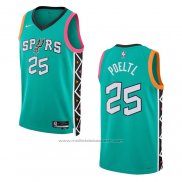 Maillot San Antonio Spurs Jakob Poeltl #25 Ville 2022-23 Vert