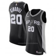 Maillot San Antonio Spurs Manu Ginobili #20 Icon Authentique Noir