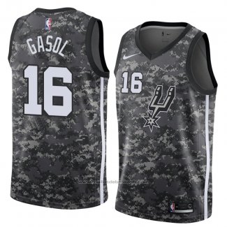 Maillot San Antonio Spurs Pau Gasol #16 Ville 2018 Gris