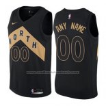 Maillot Toronto Raptors Personnalise Ville 2017-18 Noir