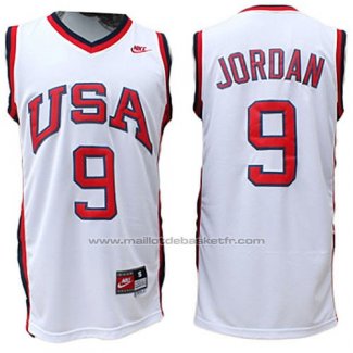 Maillot USA 1984 Michael Jordan #9 Blanc