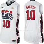 Maillot USA 1992 Clyde Drexler #10 Blanc