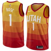 Maillot Utah Jazz Derrick Rose #1 Ville 2018 Jaune