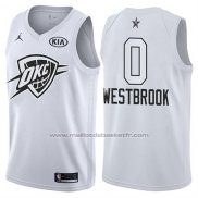 Maillot All Star 2018 Oklahoma City Thunder Russell Westbrook #0 Blanc