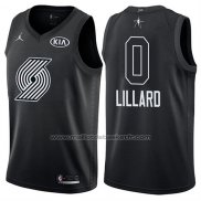 Maillot All Star 2018 Portland Trail Blazers Damian Lillard #0 Noir