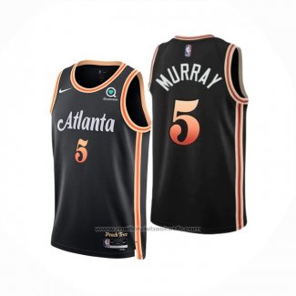 Maillot Atlanta Hawks Dejounte Murray #5 Ville 2022-23 Noir