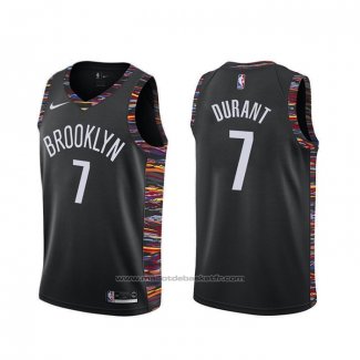 Maillot Brooklyn Nets Kevin Durant #7 Ville Noir