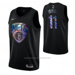 Maillot Brooklyn Nets Kyrie Irving #11 Iridescent Logo Noir