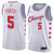 Maillot Chicago Bulls Bobby Portis #5 Ville 2018 Blanc