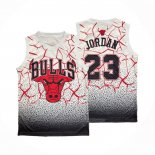 Maillot Chicago Bulls Michael Jordan #23 Mitchell & Ness Blanc Rouge