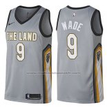 Maillot Cleveland Cavaliers Dwyane Wade #9 Ville Gris