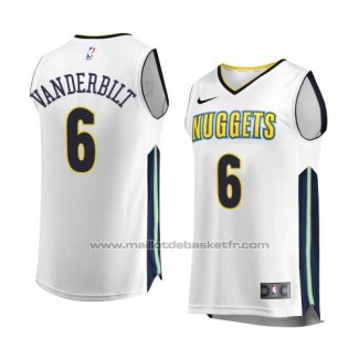 Maillot Denver Nuggets Jarred Vanderbilt #6 Association 2017-18 Blanc