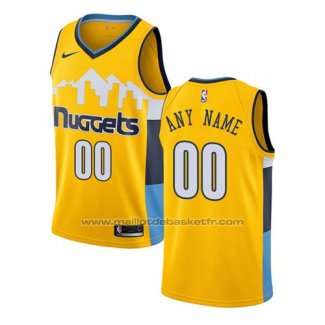 Maillot Denver Nuggets Personnalise Statement 2017-18 Jaune